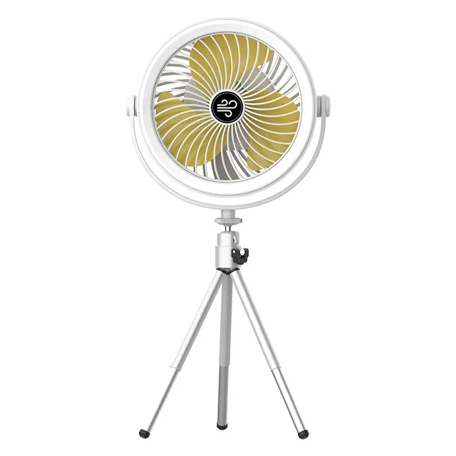 Outdoor Camping Fan Rechargeable Desktop Portable Circulator Wireless Ceiling Electric Fan Light Mini Standing LED Fan Lamp 6