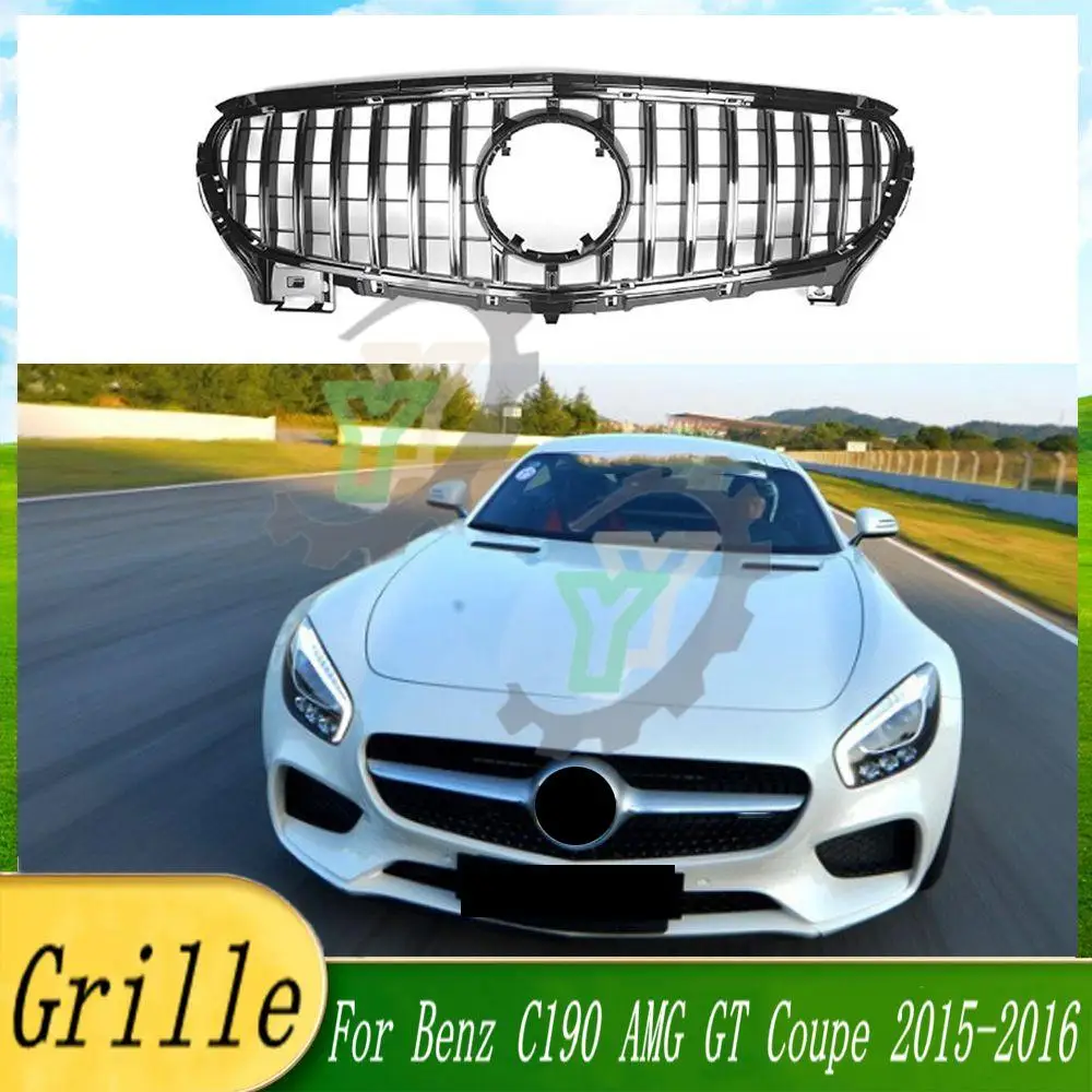 

Передняя решетка радиатора для Mercedes-Benz W190 C190 AMG GT Coupe GTS Roadster GT40 GT53 GTC63, 2 двери, 2015, 2016, передний бампер, гоночный гриль