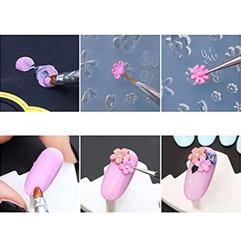

3шт ногтей силиконовые формы листья цветок DIY ремесло ювелирные украшения инструменты