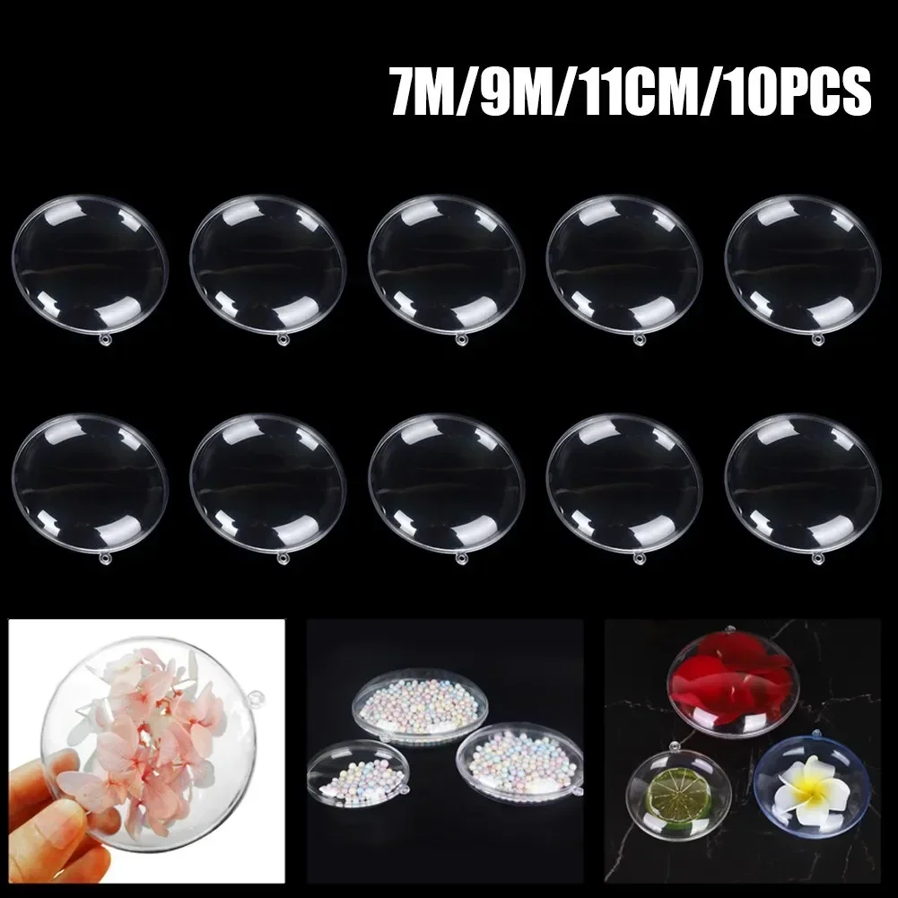 10pcs 7/9/11 Cm Plastic Clear Flat Ball Home Decor Wedding Candy Christmas Patry Supplies Gifts Box DIY Ideas Ornaments christmas gift box