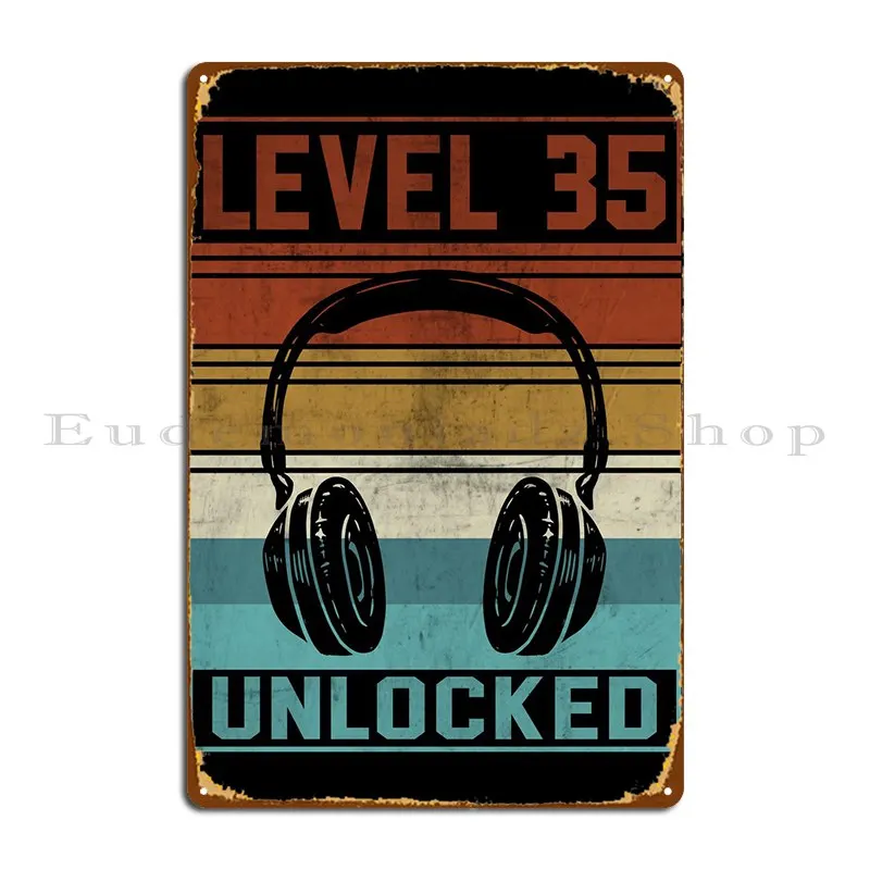

Gamer 35th Birthday Gamer Metal Sign Party Club Wall Decor Character Bar Cave Tin Sign Poster