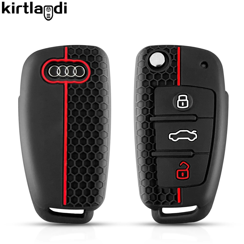 Silicone Car Key Cases Cover Fob For Audi A1 A3 A6 C5 C6 Q3 Q2 Q7 TT TTS R8 S3 S6 RS3 RS6 A4