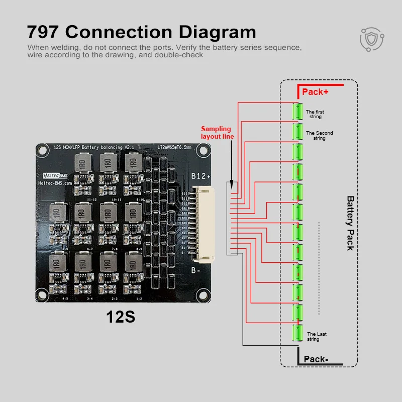1.2A battery cell balancer inductive lipo/lifepo4 voltage balancing module 3S 4S