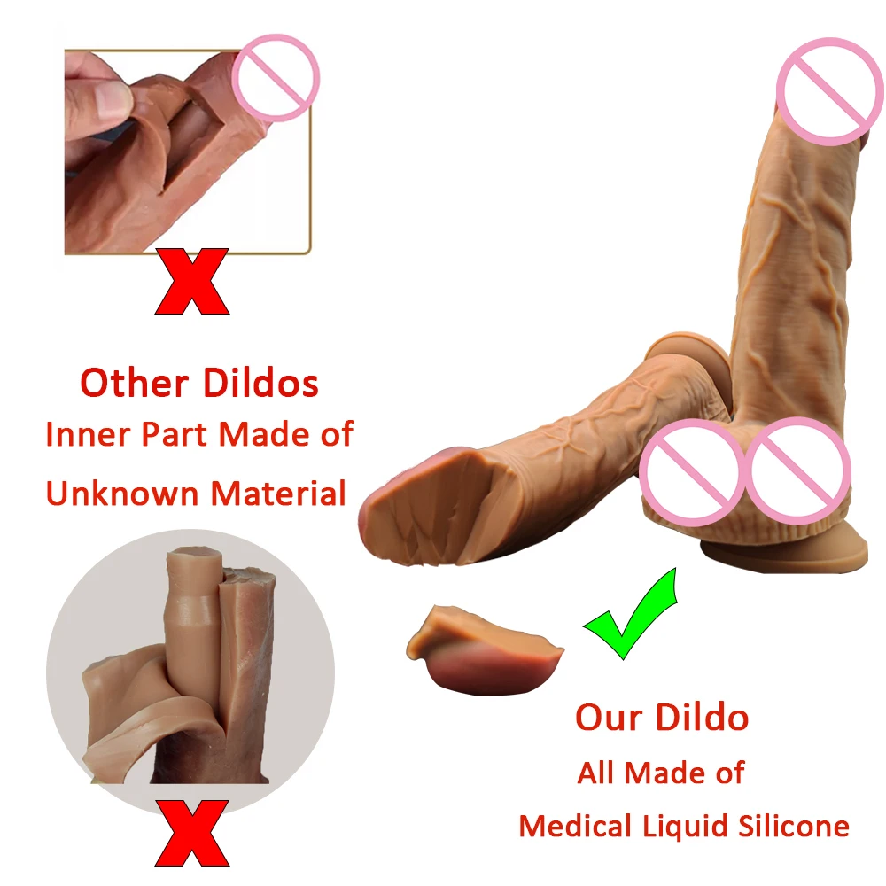 Big Dick Skin Feeling Realistic Penis Soft Huge Dildo Female Masturbator Silicone Ball Suction Cup Dildo Anal Plug Women Gay female sex toys