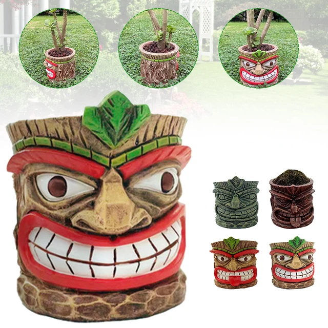 Tiki Maya Totem Virág Edény Zamatos Növényi Tartály Gyanta Váza Szoba Otthoni Dekoráció Kerti Asztali Ajándék - Image 5