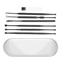 Toothpick Case Stainless Steel Ear Spoon Headset Wax Remove Tool Cleaning Kit Silver Professional Earwax Scoops Man 2