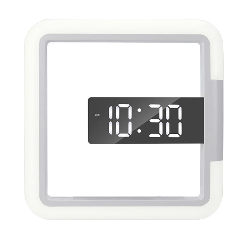 3D LED Wall Clock Digital Table Clock Alarm Mirror Hollow Wall Clock Modern Design Nightlight For Home Living Room Decorations 