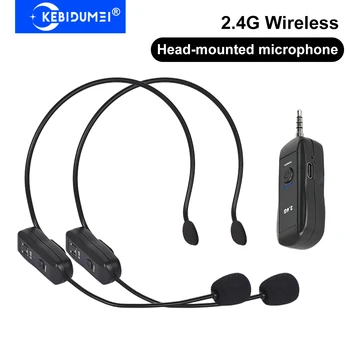Microfono lavalier wireless da 2,4 GHz Set microfono montato sulla testa con ricevitore per amplificatore Altoparlante vocale Guida turistica per l'insegnamento