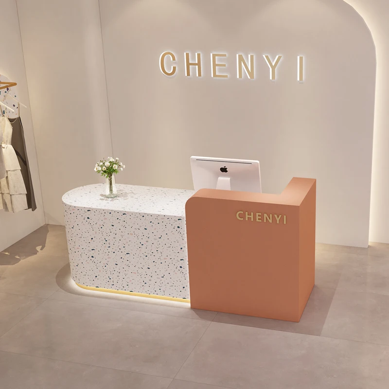 Salon Retail Reception Desk White Modern Beautyexecutive Luxury Hotel Reception Desk Commercial Bancone Bar Shop Furniture Hdh