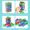 Timber Tower Block Stacking Game, Colored Cartoon Plastic Building Blocks Board, Educational Toy Game, Brick Tower Stacking Game 3
