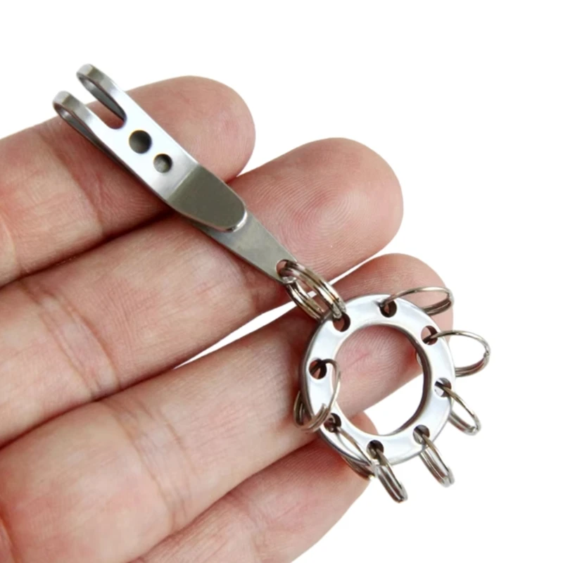 Key Chain Clip Suspension Pocket Clip for Outdoor Use Stainless Steel Clip Hanger Key Holder Outdoor Belt