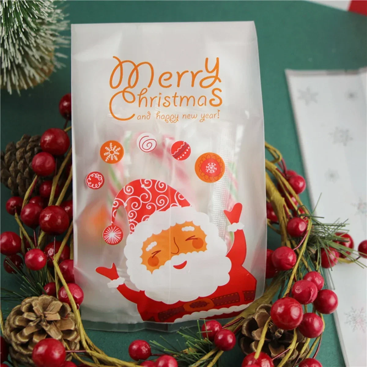 Cookie Bag Flat Pocket Pastry Bag for Christmas Candy Packaging