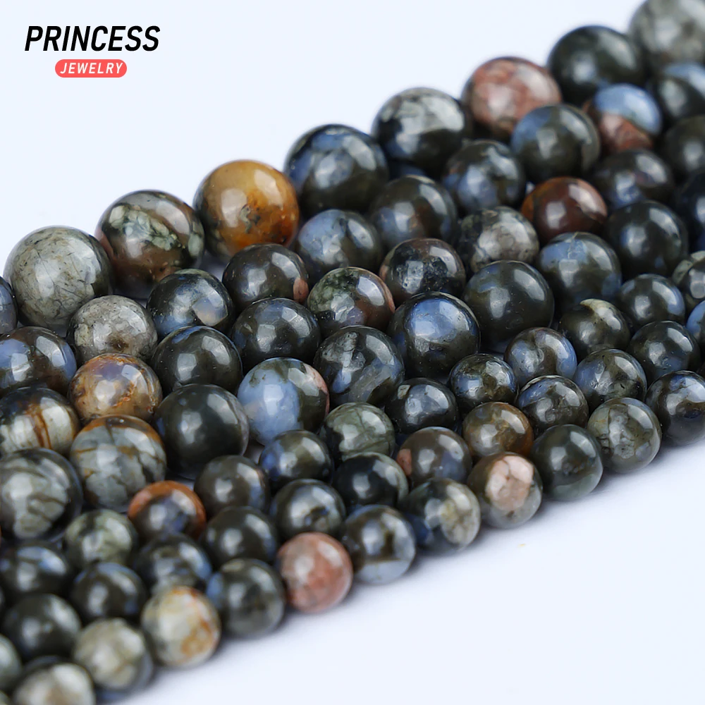 A++ Natural Blue Glaucophane Loose Stone Beads for Jewelry Making Bracelet Necklace Handmade DIY Accessories Beads 4 6 8 10mm 2