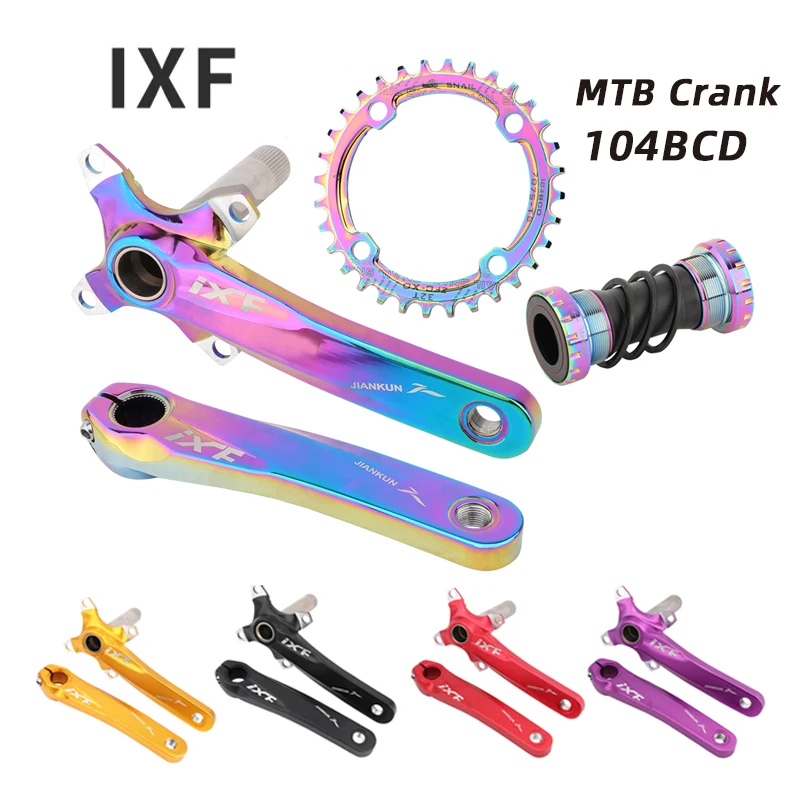 

IXF Mountain Bike Crankset 170mm 32/34/36/38/40/42T Chainring 104BCD Connecting Rods MTB Crank Cycling Parts