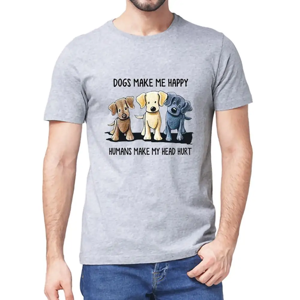 

Unisex 100% Cotton Dog Make Me Happy Humans Make My Head Hurt T-Shirt Dog Lover Men's T-Shirt Women Soft Top Tee Gift Sweatshirt