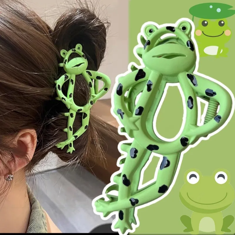 

Creative Cartoon Green Frog Hair Claw Clip Cute Funny Metal Hair Clips Ponytail Hairpin Women Girls Headdress Hair Accessories