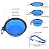 350ml Folding Portable Silicone Dog Bowl With Carabiner Outdoor Bowl Dish for Dog Pet Cat Food Water Feeding Dog Bowls 3