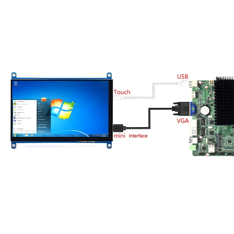 7 ġ TN ũ  800x480  뷮 ÷, HDMI ȣȯ,  ̿ VGA ̽ ÷