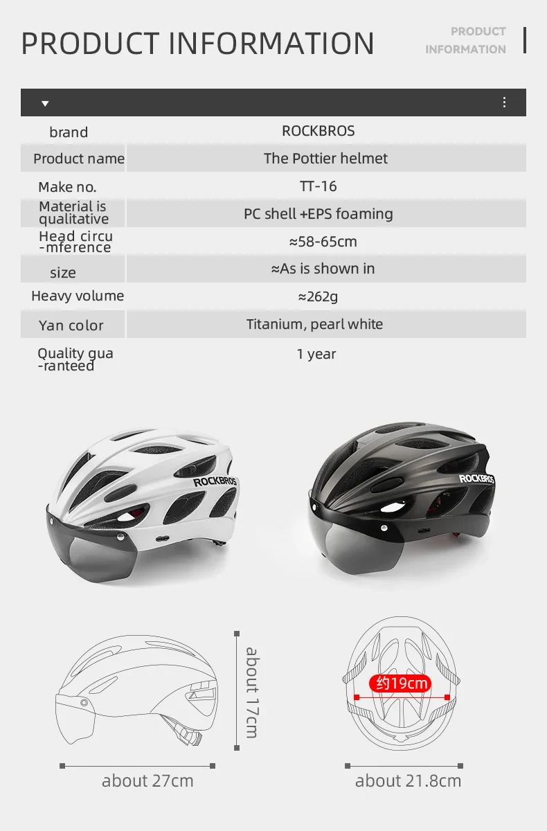 ROCKBROS Fahrradhelm Integral geformter Fahrradhelm Motorrad-Elektro-Fahrradhelm Abnehmbare Linse Helmausrüstung – Detail 3