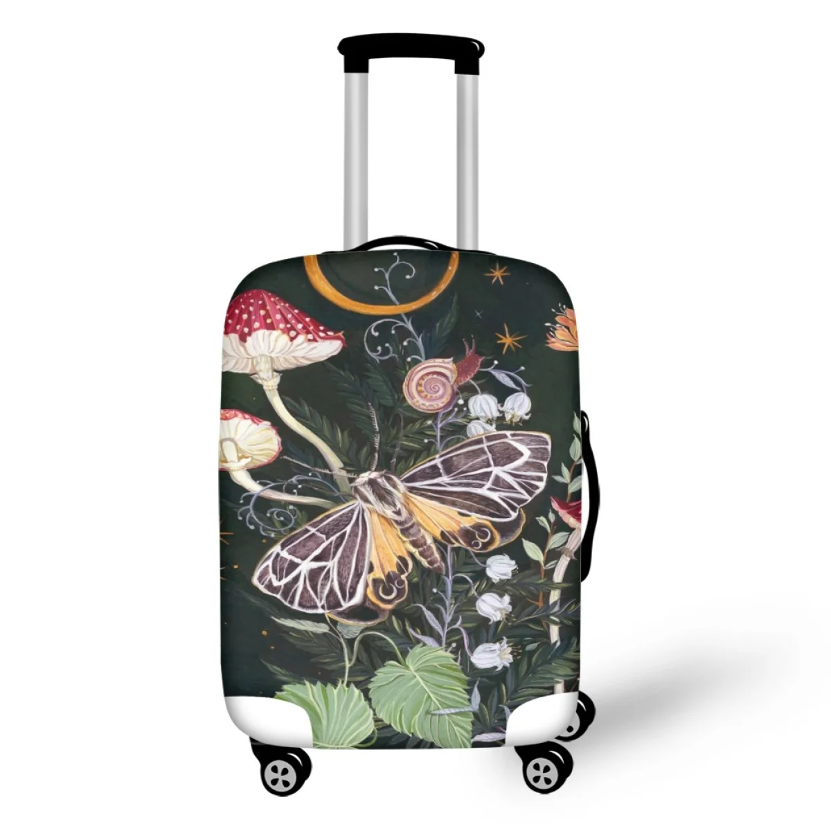 

Twoheartsgirl Mushroom Print Travel Luggage Suitcase Cover Washable Baggage Elastic Dust Case Covers Zipper Trolley Accessories