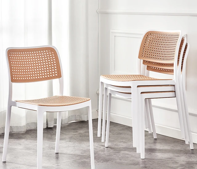 Chaises de restaurant pliantes en plastique, style de tissage en