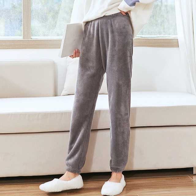 Women Velvet Thermal Pajama Pants Elastic Waist Home Casual Warm Woolen  Pants Cashmere Trousers For Women 2023 Fall Winter - AliExpress