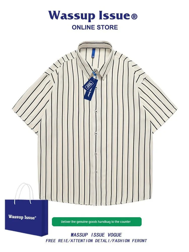

WASSUP ISSUE Beach Casual Short Sleeved Shirt