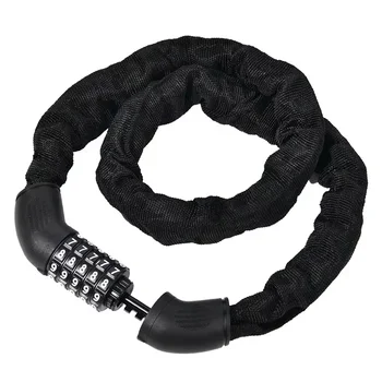 Lucchetto a catena per moto Veicolo elettrico Antifurto Combinazione di codici a 5 cifre Blocco di sicurezza Montaggio Lucchetto a catena in ferro per bici