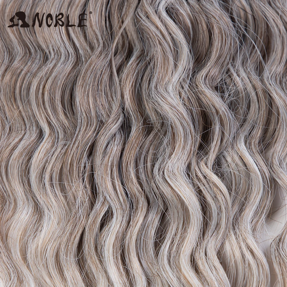 Noble Crochet Hair Braids Synthetic Hair 22 &ldquo; Water Wave Crochet Ponytail Fake Ombre Blonde Curly Extensions