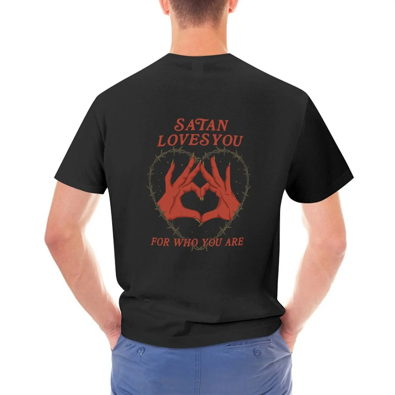

Satan Loves You T-Shirt blanks anime men t shirts