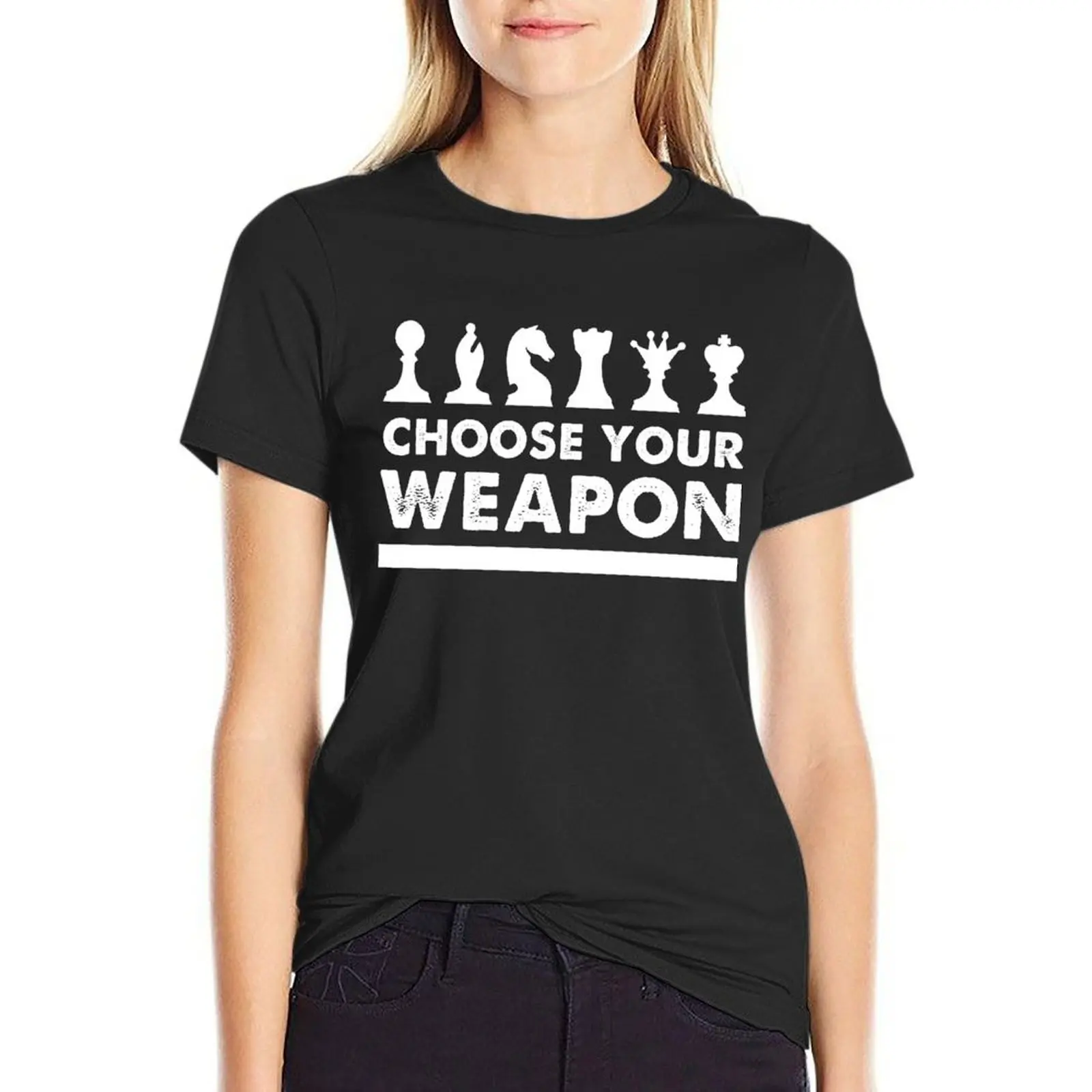 Morden Chess Set Choose Your Weapon T-Shirt cute tops tops Aesthetic clothing Women's clothing