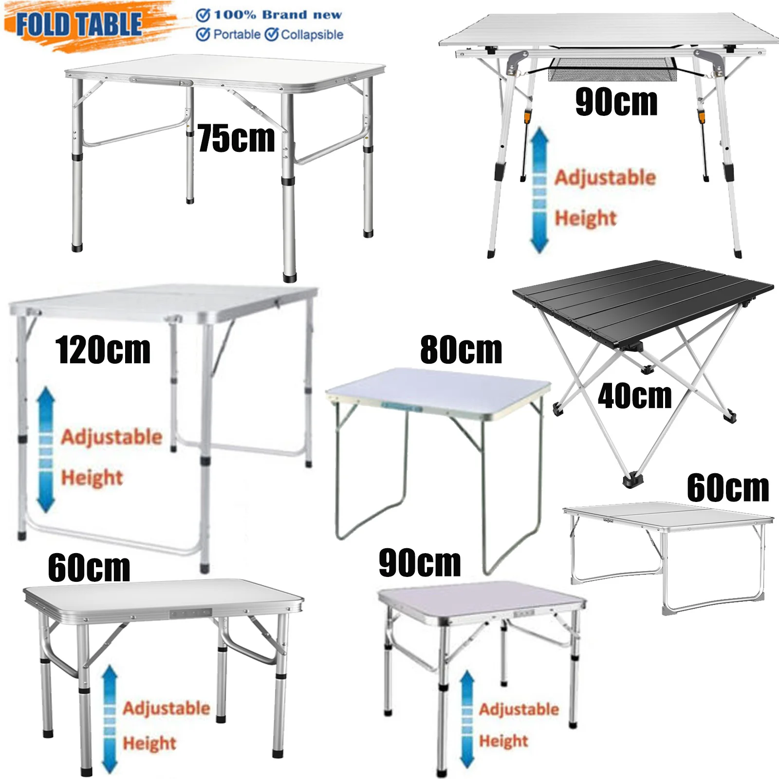 DayPlus-Table pliante, table de pique-nique, camping, barbecue, intérieur et extérieur