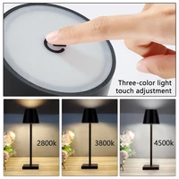 Cordless Rechargeable Led Table Lamp Desk Bedroom Night Light USB 3 Levels Dimmable Bar Club Hotel Room Decor Ambient Lighting 2