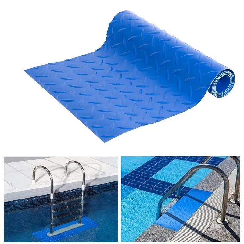 

Swimming Pool Mat For Ground Pool Step Mat With Non-Slip Texture-Protective Ladder Pad For Above Ground Pools Liner And Stairs