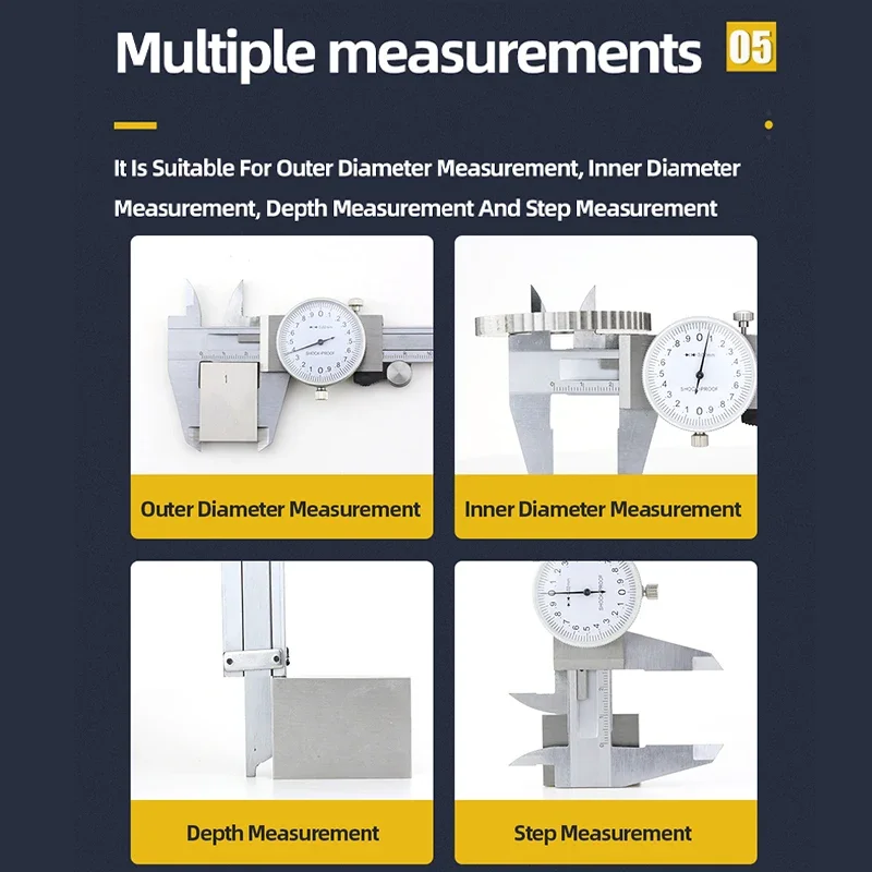 Dial Caliper Metal Vernier Caliper With Dial Indicator Micrometer Stainless/Carbon Steel Gauge Measuring Tools Pied A Coulisse digital caliper