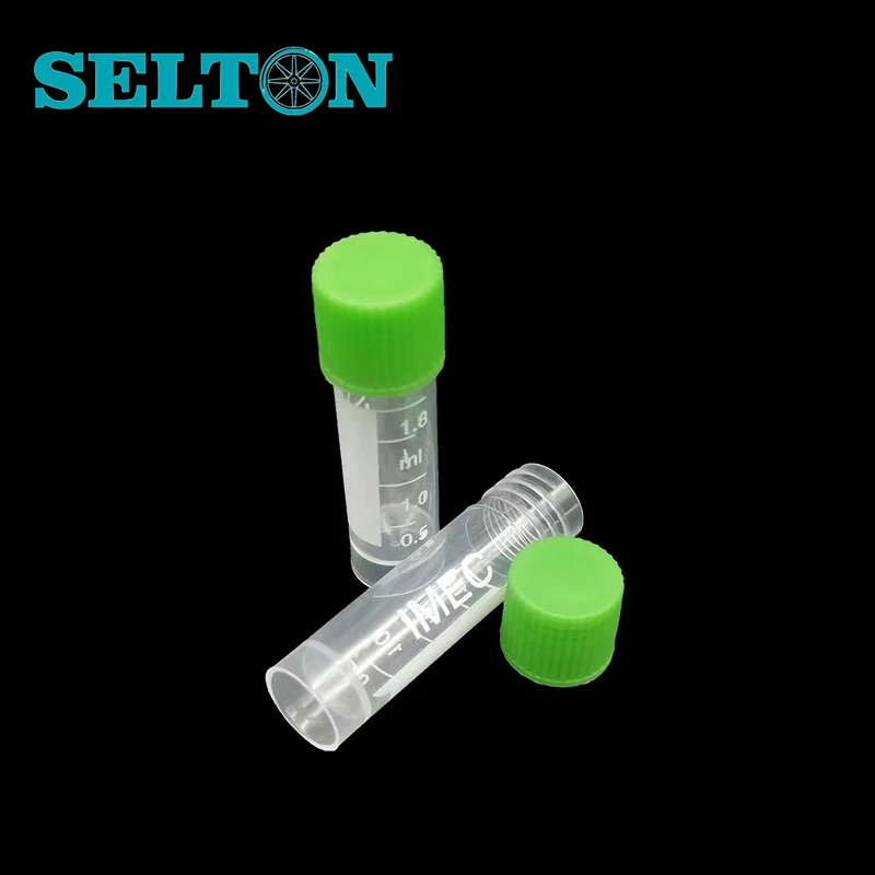 25/50/100Pcs Laboratory 1.8ml 2ml Plastic Freezer Tube Cryovial With Silicone Gasket With Screw Cap