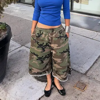 Y2K Baggy Camo Shorts Men Women Camouflage Printing Pocket Burr Sweatshorts Hip Hop Harajuku Streetwear Casual Wide Leg Pants 1