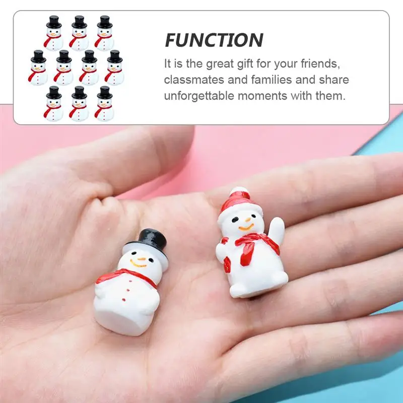 10pcs Small Resin Christmas Decoration Santa Claus Snowman Tree Micro Landscape Model DIY Garden Figurines Home Globe