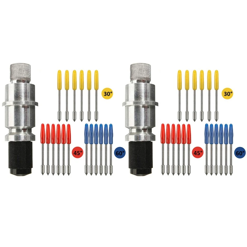 Promozione! 2X Base Portalama Con Lame Da Taglio 36 Pezzi (30/45/60 Gradi) Per Silhouette Cameo 1 2 3/Portrait/Curio/Graphtec