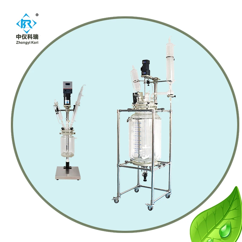 

SF-1L Chemical Mini Lab Jacketed Reactor 1 2 3 5 10 20 30 50 100 150 200 Liter Glass Bioreactor System Double Mixing Vessel Lid