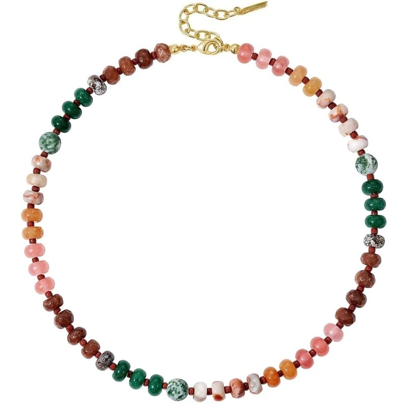8mm Perlenketten für Frauen, Mütter und Mädchen, Edelstein-Boho-Choker, Handgefertigter Modeschmuck aus Naturstein für Herbst und Winter, Geschenke