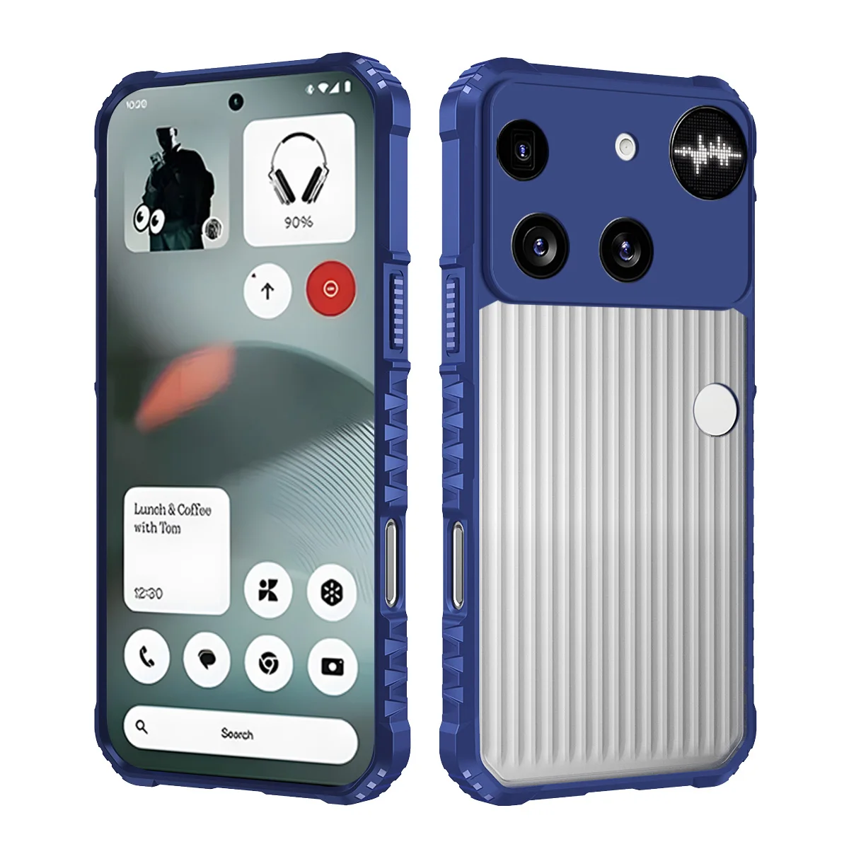 Armor Shockproof Heavy Duty Protective Phone Case with Vertical Stripe Design