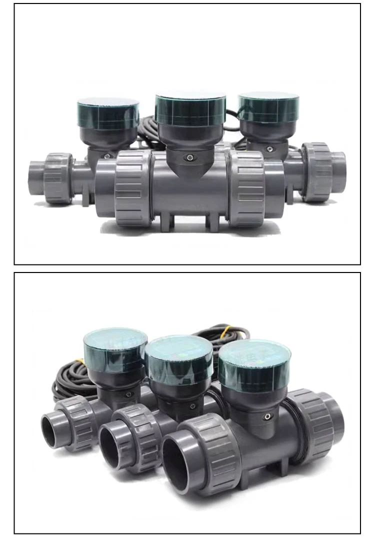 DN15‑80 PVC digital flow meter RS485 Modbus RTU inline pipe-mounted LCD flow met