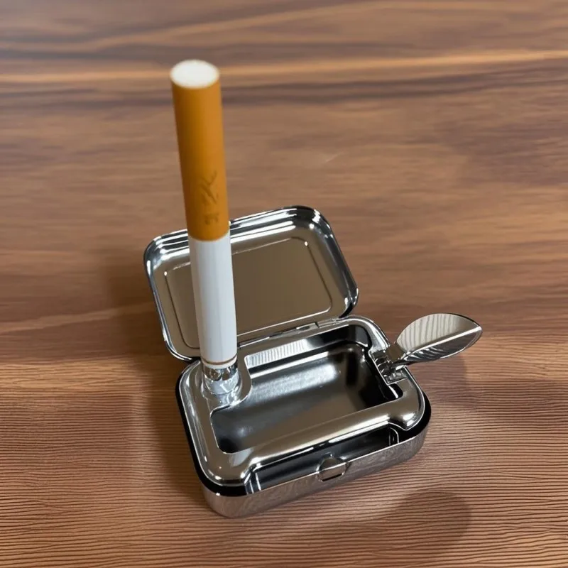 Portable Pocket Ashtray Creative Personality Trend Mini Fashion Outdoor Travel Portable Ashbox With Lid Gifts For Boys/Man Rando