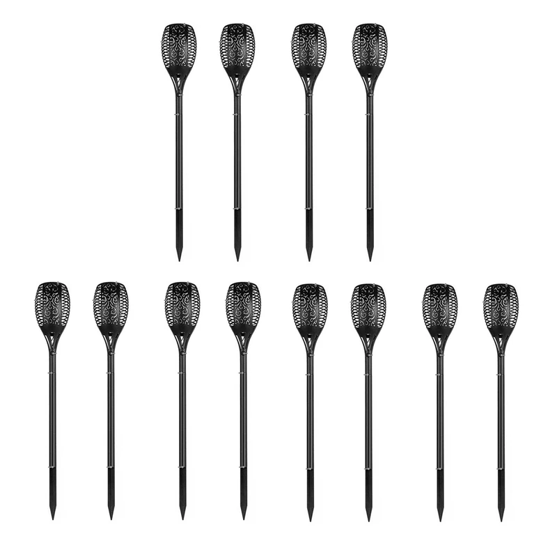 

12Pcs Solar Torch Flame Dancing Light LED Flickering Outdoor Garden Flame Lamp