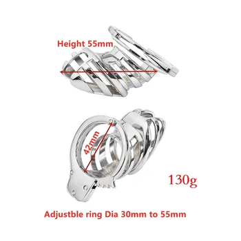 Metal Male Small Penis Cage Adjustable Ring Lock Bondage Bird Chastity Cage Belt Cock Ring