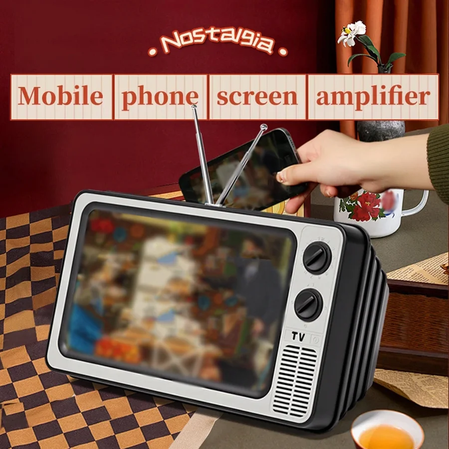 Phone Screen Magnifier Enlarged Expand Stand Phone Holder HD Video Amplifier Eyes Protection Retro TV Box