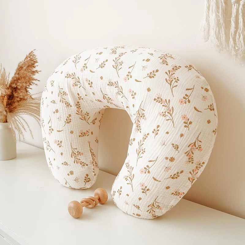 2PCS/set Nursing Pillow Cover for Breastfeeding Pillows Ultra-Soft Muslin Cotton Baby Nursing Pillow Fits Newborn Feeding Pillow 6