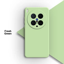 Premium Liquid Silicone Phone Case with Soft Lens Protection & Internal Flocking - Minimalist Design Back Cover for Vivo X200s (Fresh Green)