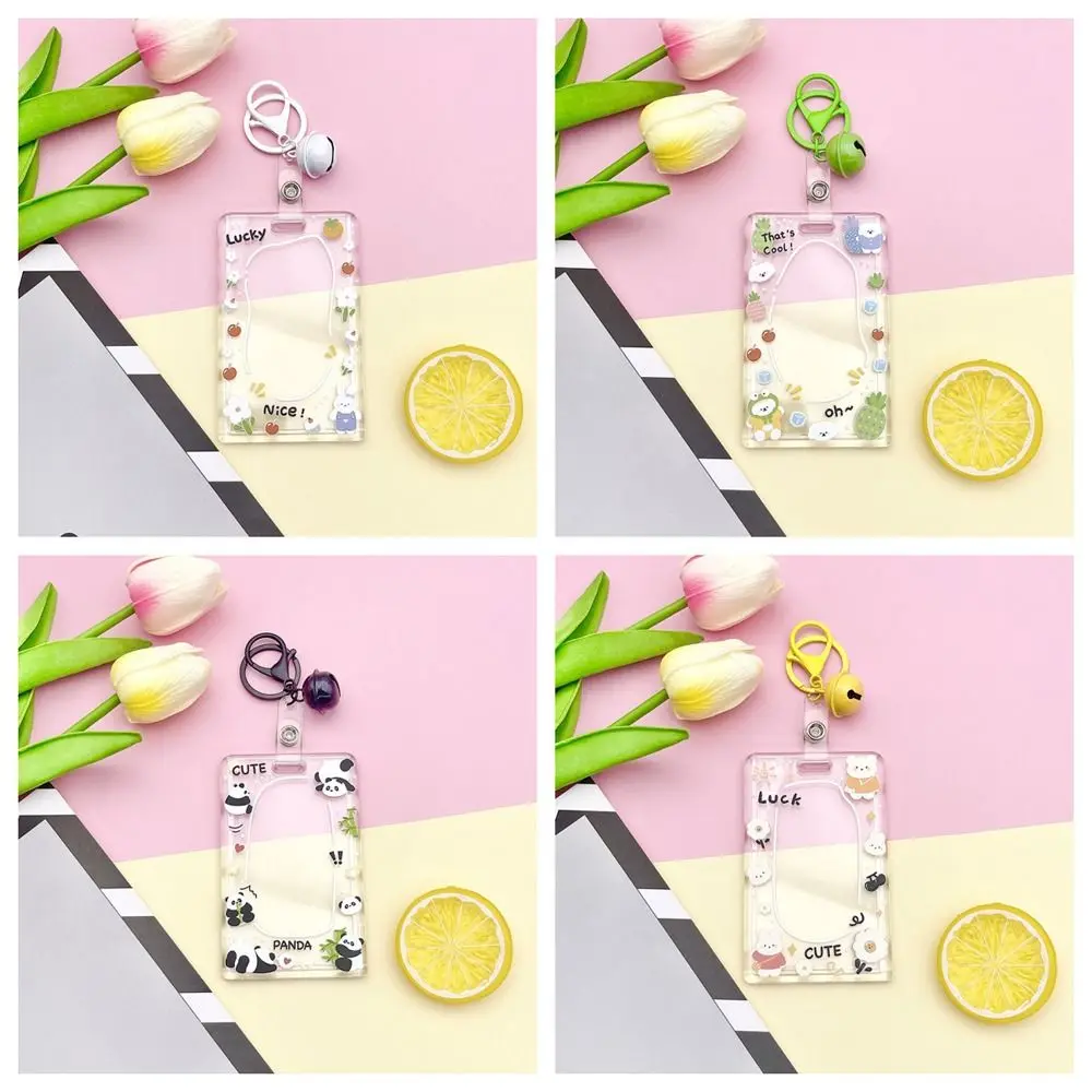

Rabbit Cartoon Acrylic Card Holder Elegant Transparent Panda Bear Bell Female/Students